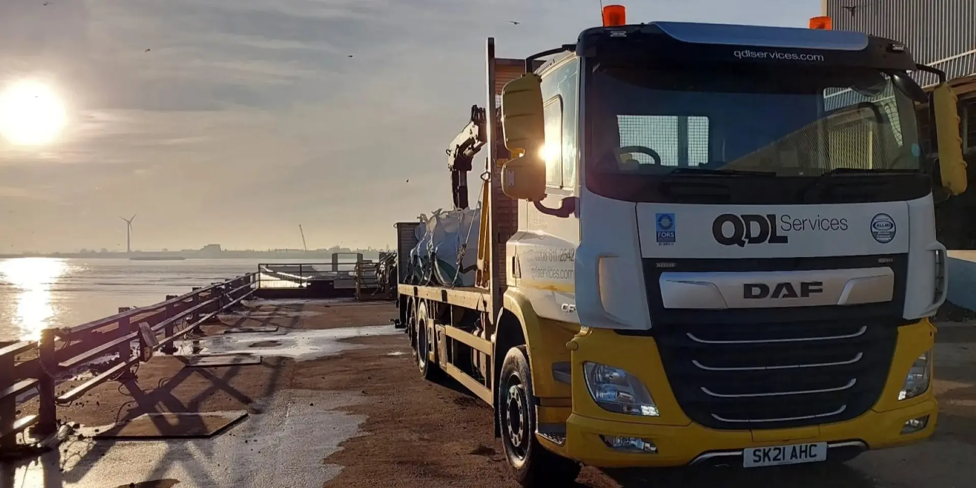 QDL Haulage banner with redirect button